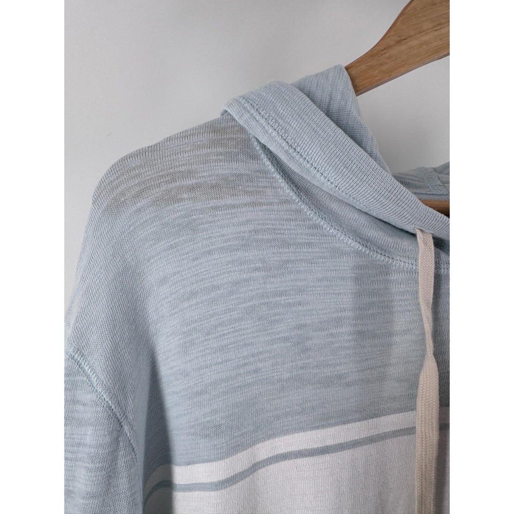 Faherty Sunwashed Slub Hoodie Mens XXL Sky Surf Stripe Organic Cotton NWT - Picture 6 of 7